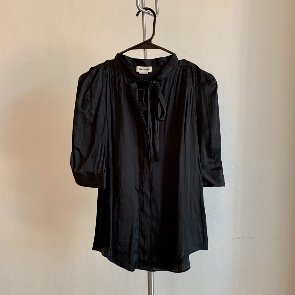 Zadig & Voltaire - Tie Neck Satin Blouse